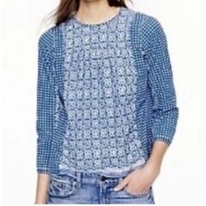 J. Crew Patterned Denim Blouse Size 0